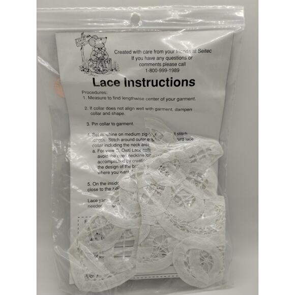 Cache Junction Battenburg Lace & Fabric Insert - White - Picture 2 of 2